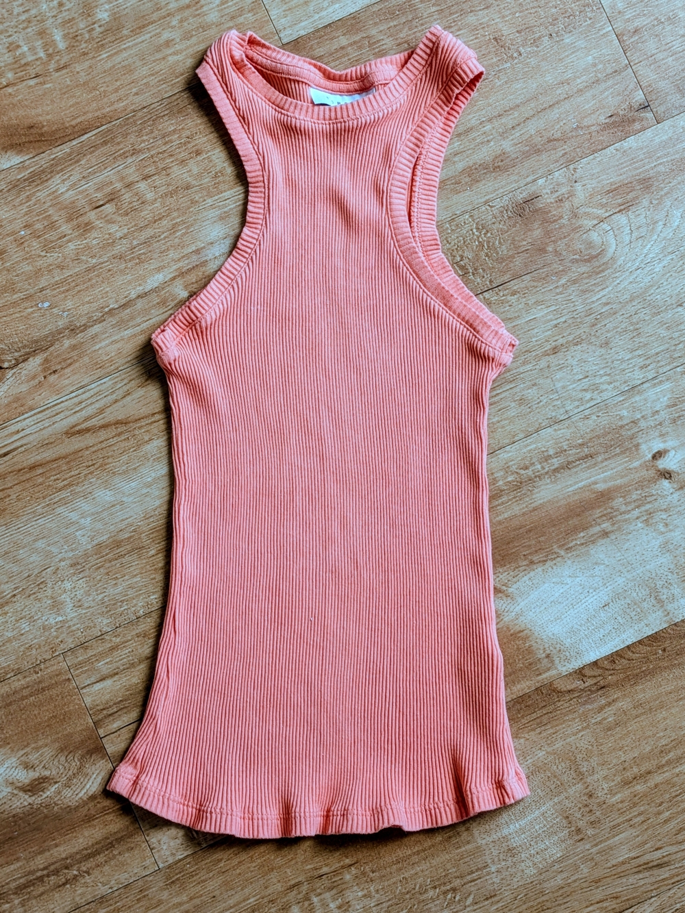 Topshop Coral Ribbed Racerback Tank - Picture 2 of 7